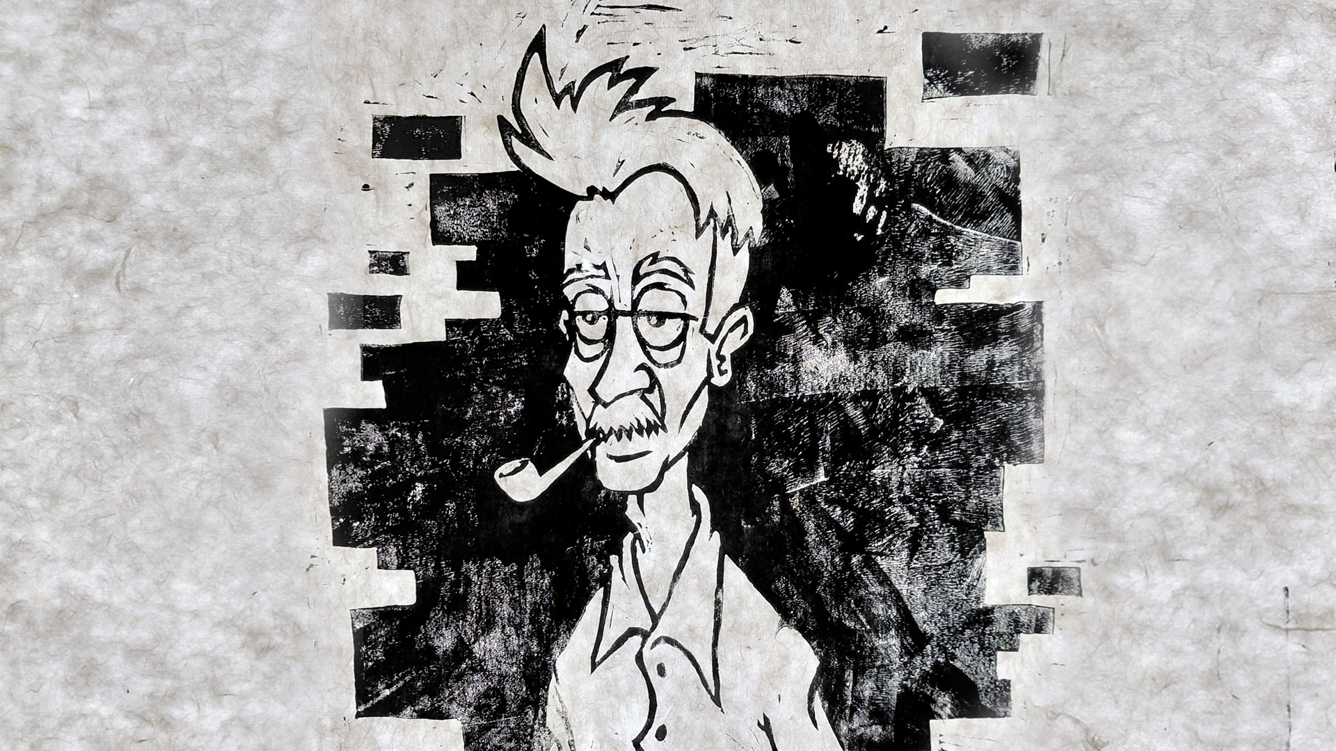 William Addison Dwiggins portrait – Illustration & linocut printing
